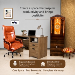Modern workspace with spiritual balance